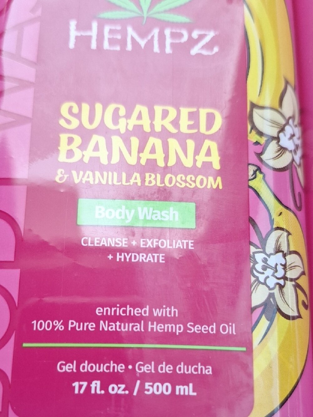 Hempz Sugared Banana & Vanilla Blossom Pink Body Washes - Picture 2 of 4